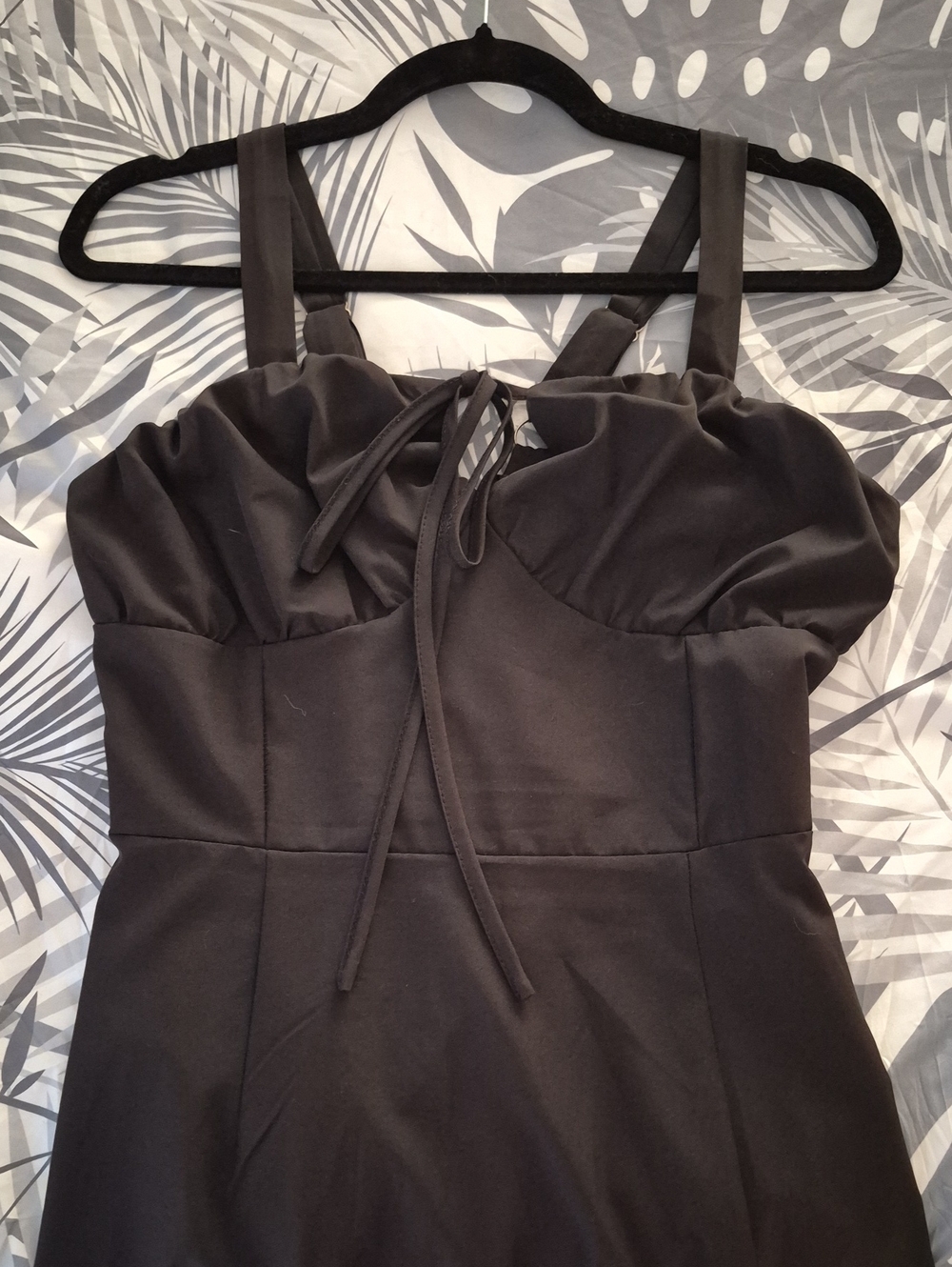 Like NEW Classic Black Maxi Dress with Tie Front And Corset Style Back Ties - Picture 3 of 6